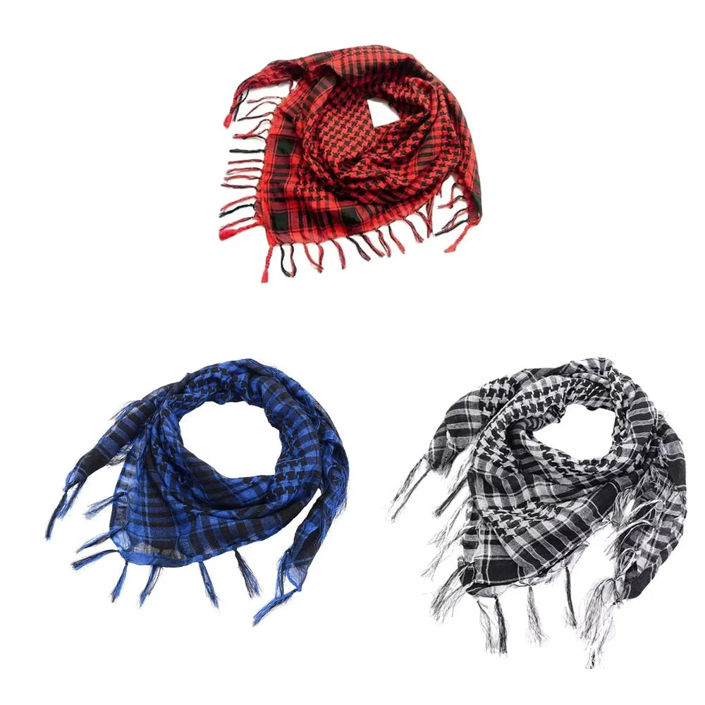 1/2/3Pcs Keffiyeh Tactical Desert Scarf Wrap Shemagh Head Neck Arab Scarf Keffiyeh Scarf Wrap for Men And Women