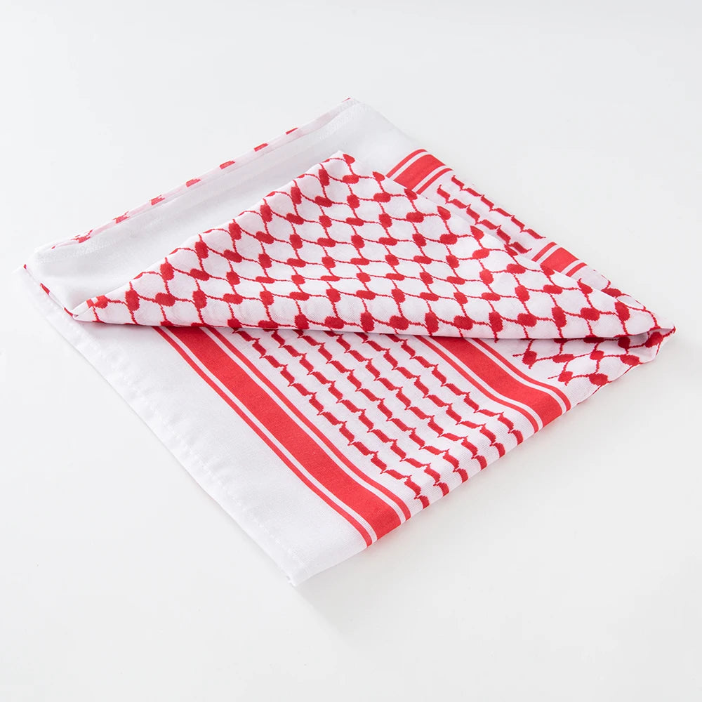 Classic Palestine Black White Keffiyeh Square Print Men Scarf Shemagh Headscarf Islam Arab Head Neck Scarves