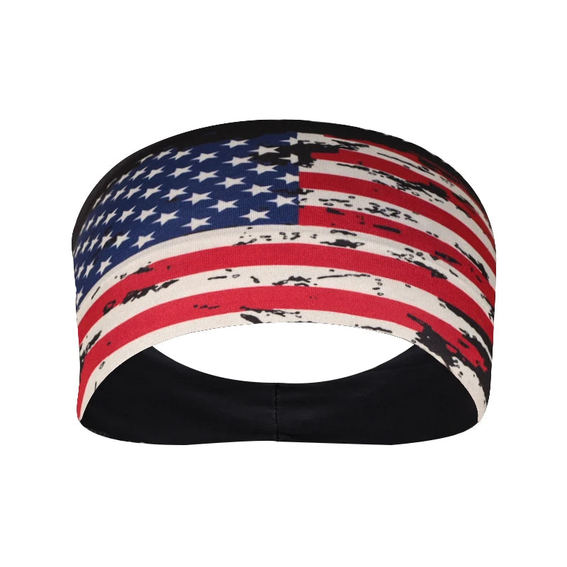 American Flag Headband Men Women Sports Workout No Slip Elastic Patriotic Hair Bands Wicking Sweatbands For Exercise Running Gym
