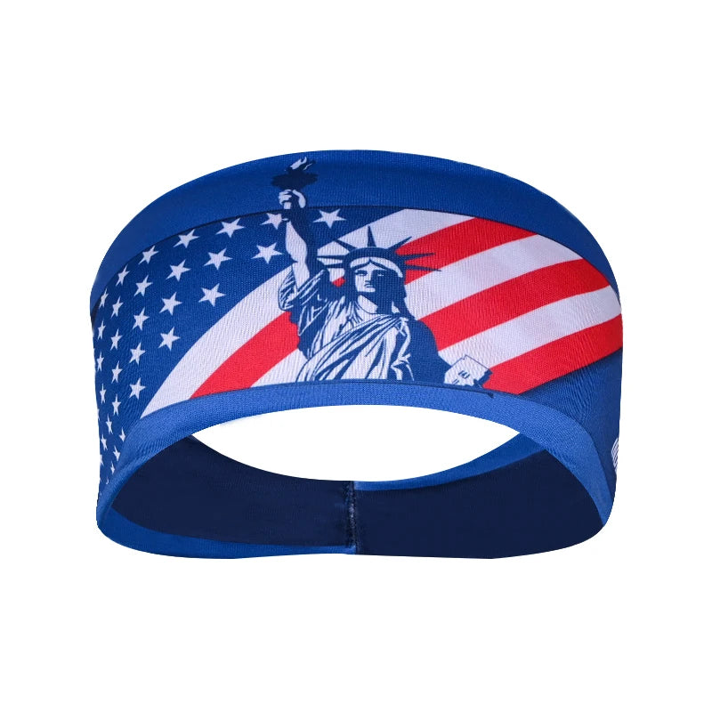 American Flag Headband Men Women Sports Workout No Slip Elastic Patriotic Hair Bands Wicking Sweatbands For Exercise Running Gym
