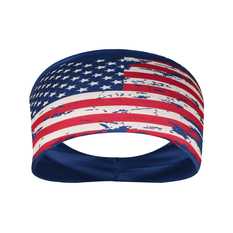 American Flag Headband Men Women Sports Workout No Slip Elastic Patriotic Hair Bands Wicking Sweatbands For Exercise Running Gym