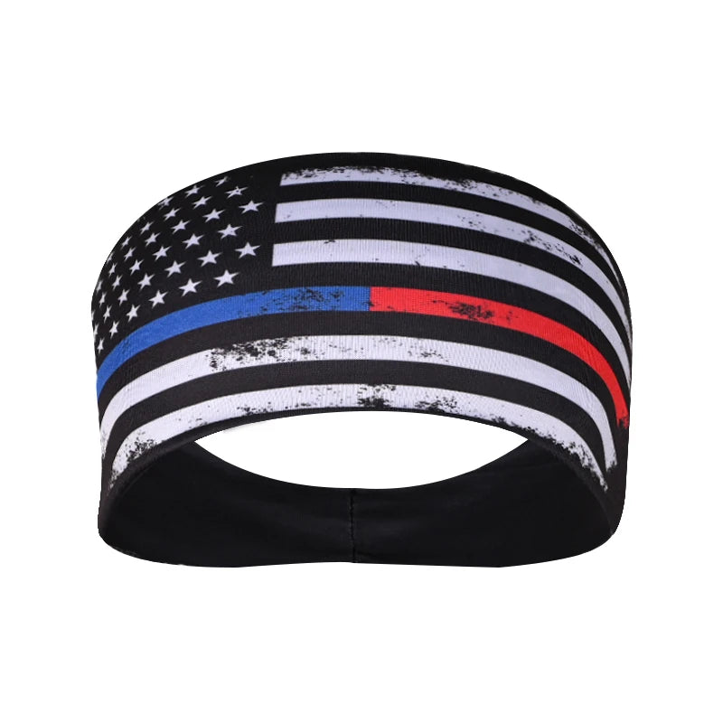 American Flag Headband Men Women Sports Workout No Slip Elastic Patriotic Hair Bands Wicking Sweatbands For Exercise Running Gym