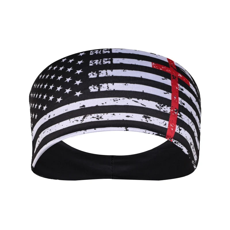 American Flag Headband Men Women Sports Workout No Slip Elastic Patriotic Hair Bands Wicking Sweatbands For Exercise Running Gym