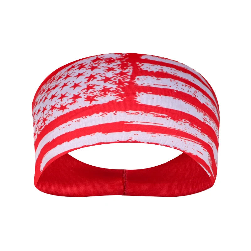 American Flag Headband Men Women Sports Workout No Slip Elastic Patriotic Hair Bands Wicking Sweatbands For Exercise Running Gym