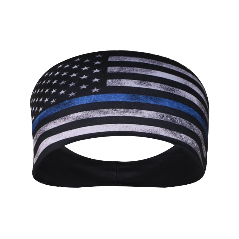 American Flag Headband Men Women Sports Workout No Slip Elastic Patriotic Hair Bands Wicking Sweatbands For Exercise Running Gym