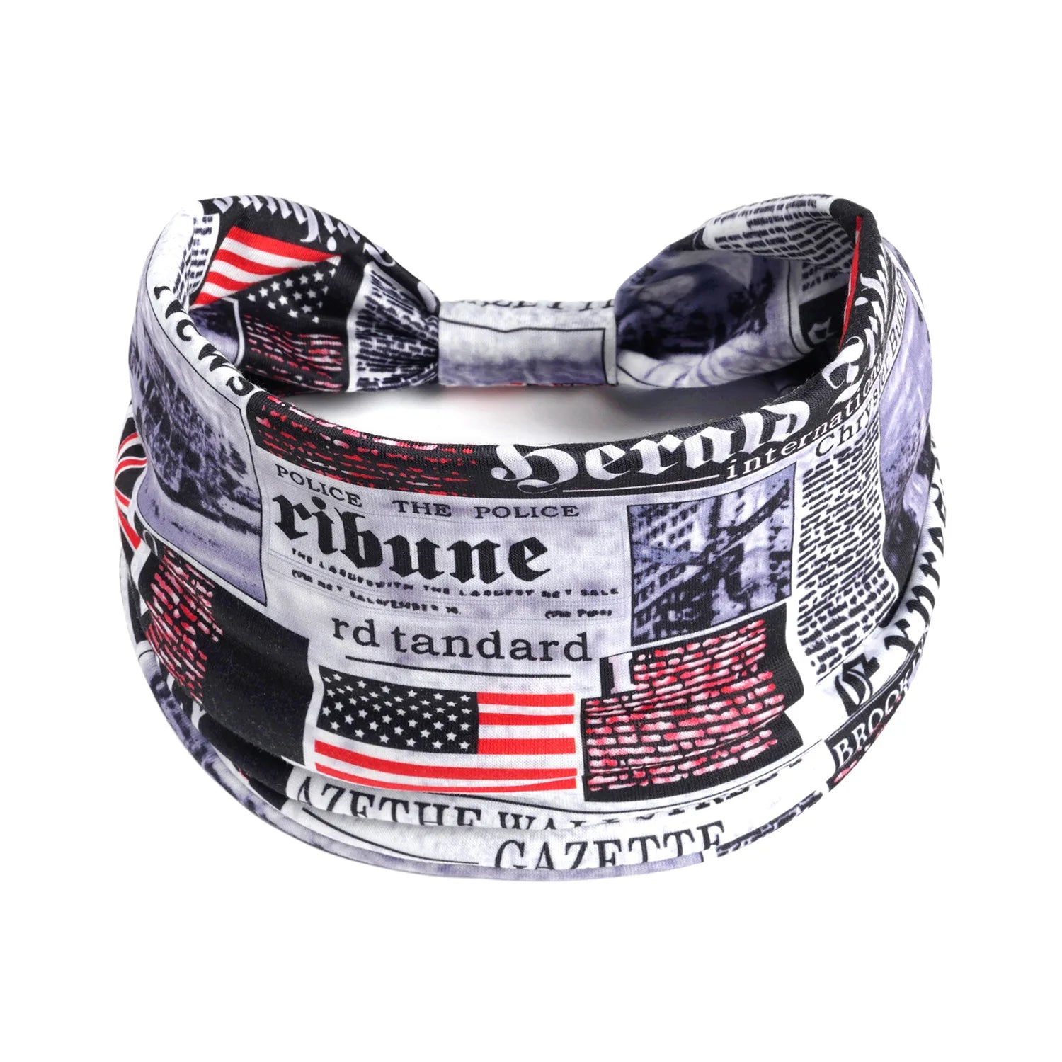 American flag yoga sports headband, Independence Day wide running fitness sweat-absorbing headband, elastic knotted headscarf