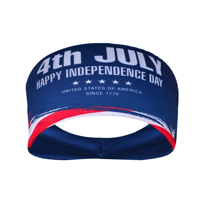 American Flag Headband Men Women Sports Workout No Slip Elastic Patriotic Hair Bands Wicking Sweatbands For Exercise Running Gym