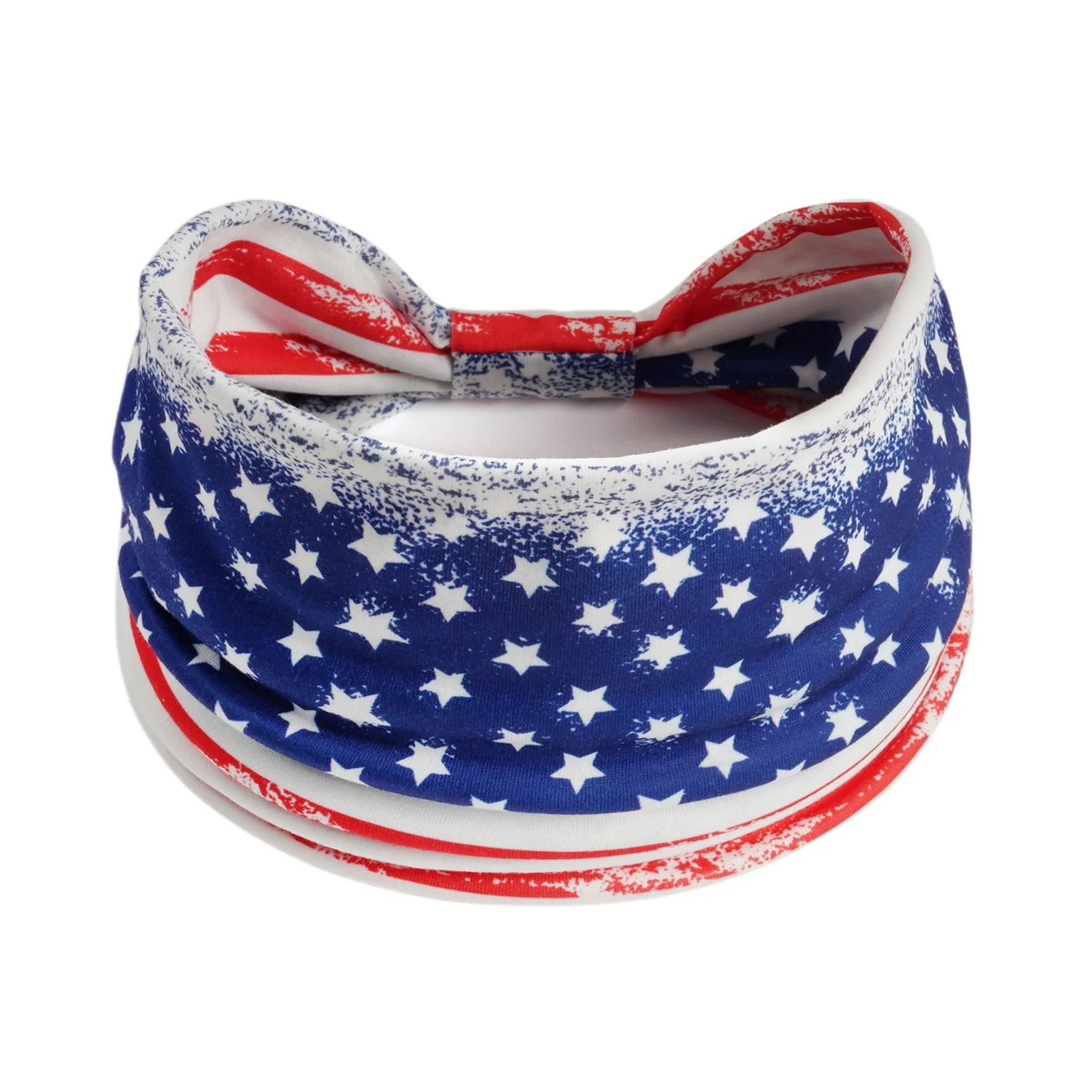 American flag yoga sports headband, Independence Day wide running fitness sweat-absorbing headband, elastic knotted headscarf