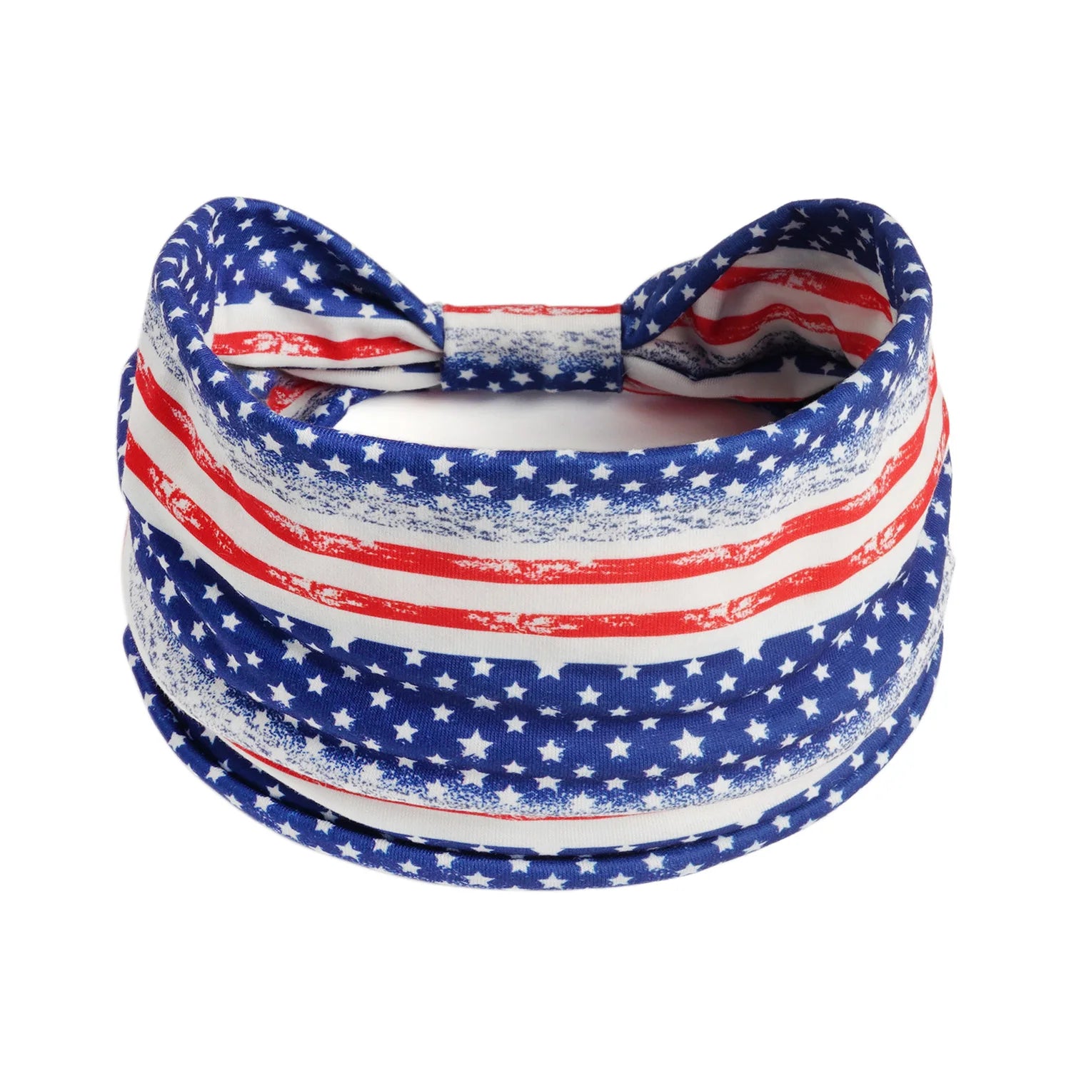 American flag yoga sports headband, Independence Day wide running fitness sweat-absorbing headband, elastic knotted headscarf
