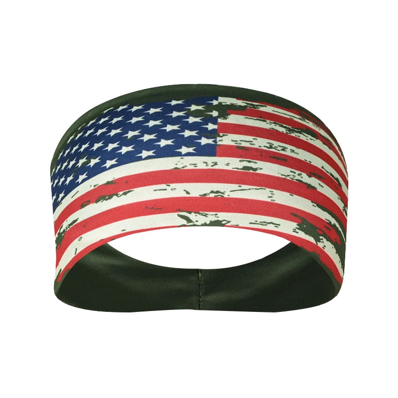 American Flag Headband Men Women Sports Workout No Slip Elastic Patriotic Hair Bands Wicking Sweatbands For Exercise Running Gym