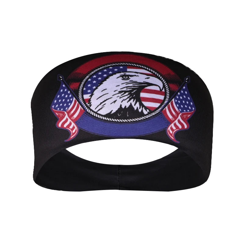 American Flag Headband Men Women Sports Workout No Slip Elastic Patriotic Hair Bands Wicking Sweatbands For Exercise Running Gym
