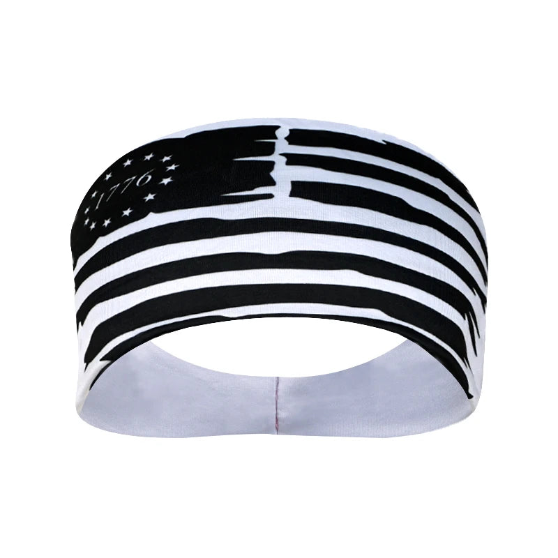 American Flag Headband Men Women Sports Workout No Slip Elastic Patriotic Hair Bands Wicking Sweatbands For Exercise Running Gym