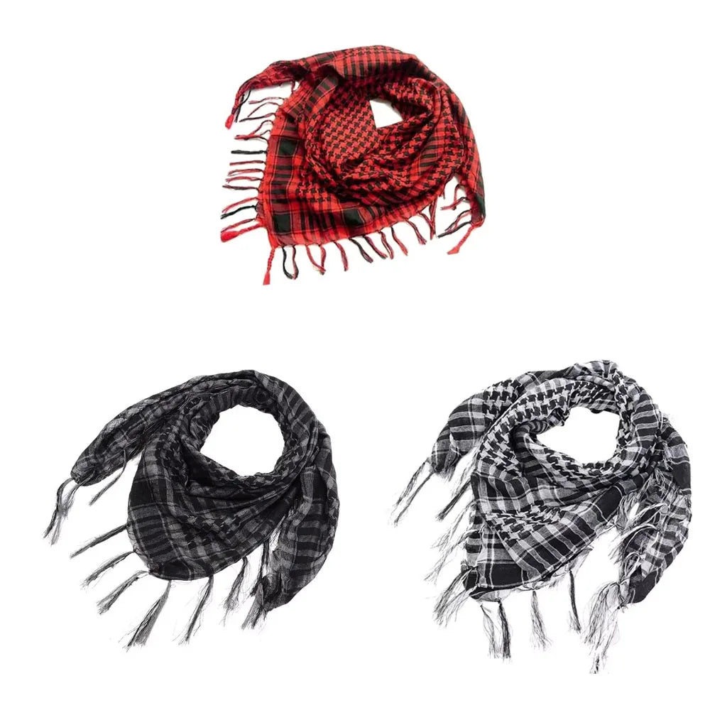 1/2/3Pcs Keffiyeh Tactical Desert Scarf Wrap Shemagh Head Neck Arab Scarf Keffiyeh Scarf Wrap for Men And Women