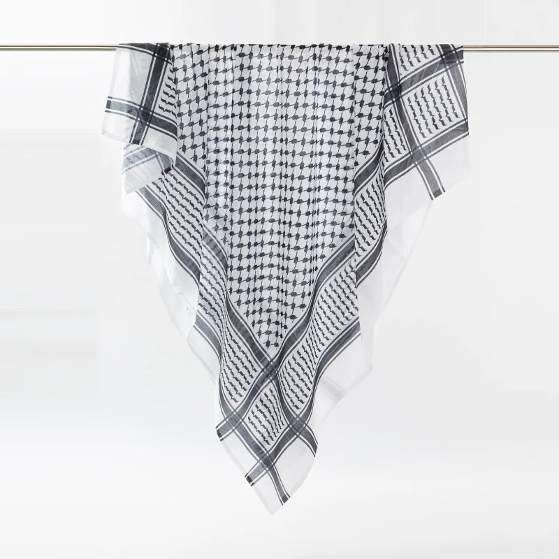 Classic Palestine Black White Keffiyeh Square Print Men Scarf Shemagh Headscarf Islam Arab Head Neck Scarves