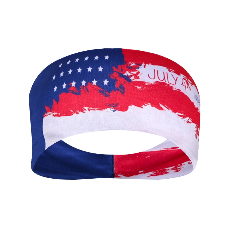 American Flag Headband Men Women Sports Workout No Slip Elastic Patriotic Hair Bands Wicking Sweatbands For Exercise Running Gym