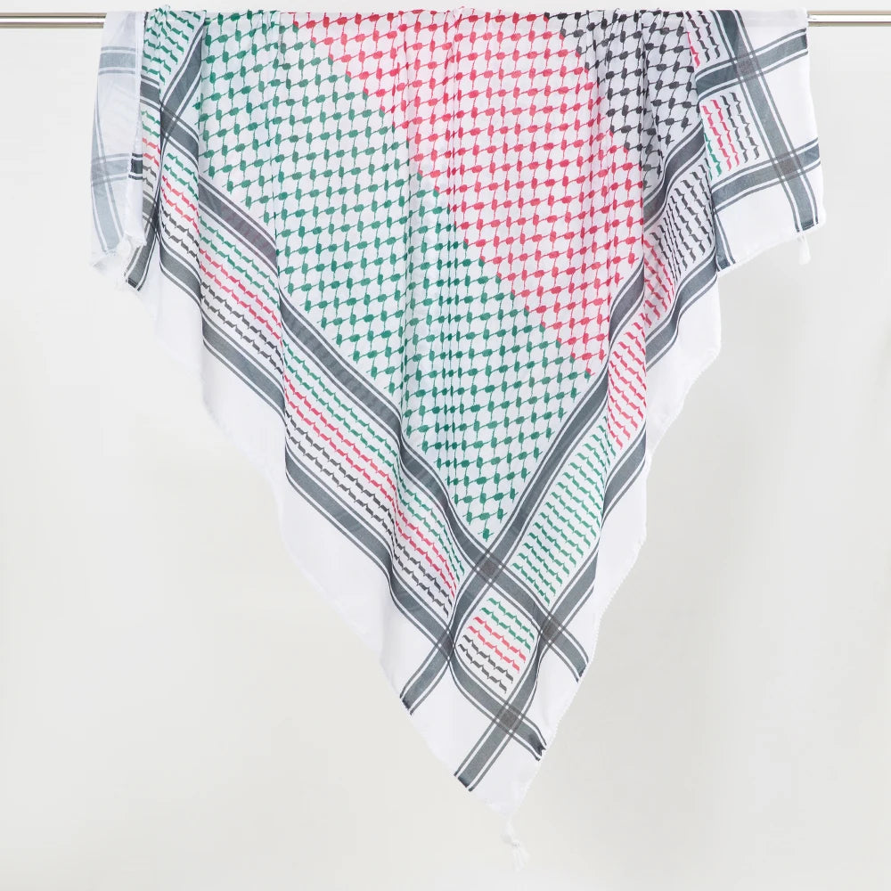 Classic Palestine Black White Keffiyeh Square Print Men Scarf Shemagh Headscarf Islam Arab Head Neck Scarves