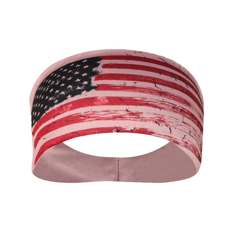 American Flag Headband Men Women Sports Workout No Slip Elastic Patriotic Hair Bands Wicking Sweatbands For Exercise Running Gym