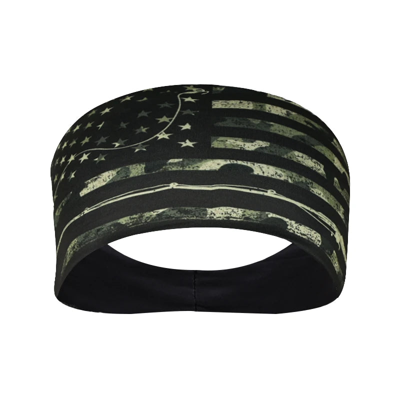 American Flag Headband Men Women Sports Workout No Slip Elastic Patriotic Hair Bands Wicking Sweatbands For Exercise Running Gym