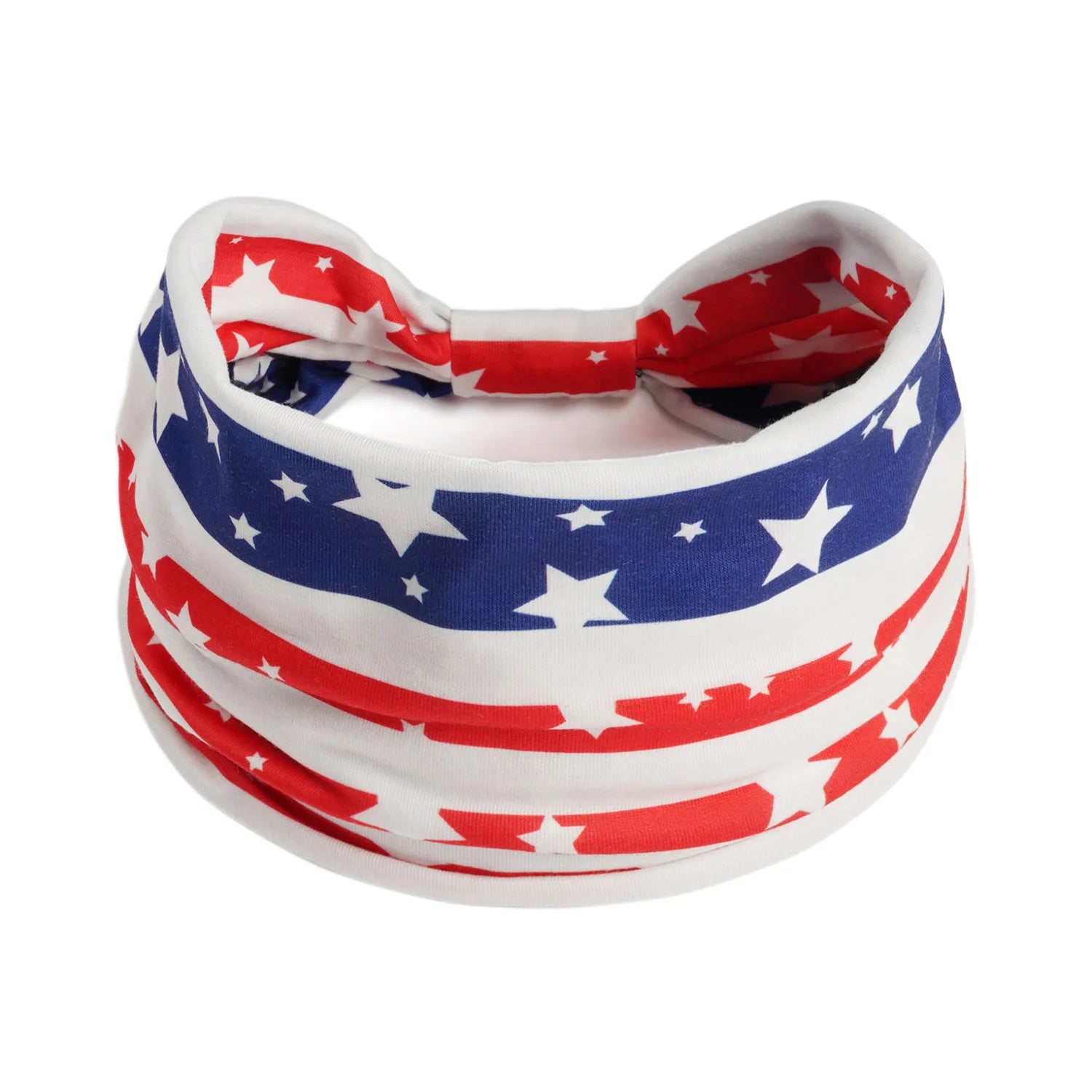 American flag yoga sports headband, Independence Day wide running fitness sweat-absorbing headband, elastic knotted headscarf