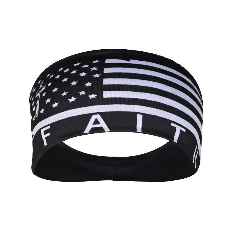 American Flag Headband Men Women Sports Workout No Slip Elastic Patriotic Hair Bands Wicking Sweatbands For Exercise Running Gym