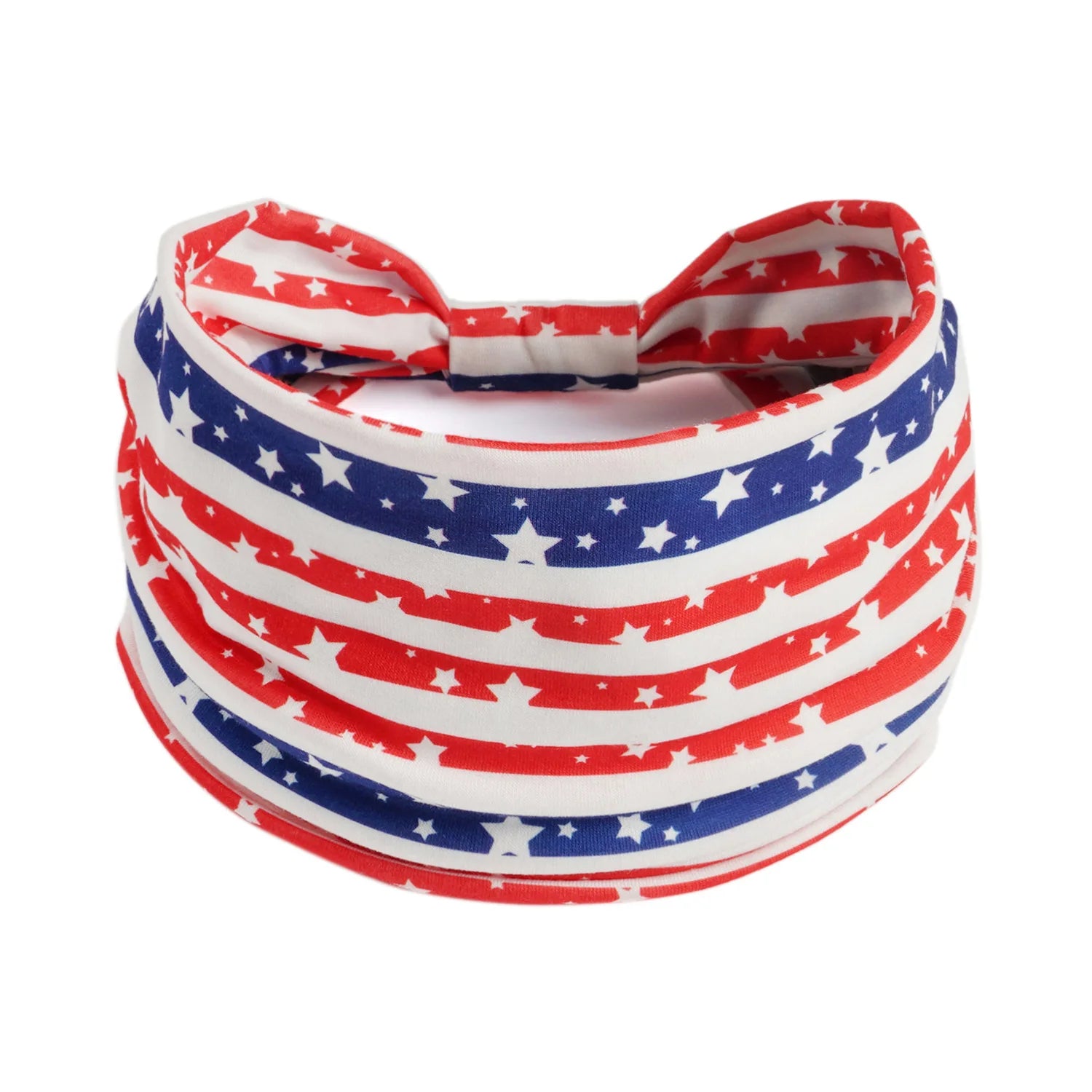 American flag yoga sports headband, Independence Day wide running fitness sweat-absorbing headband, elastic knotted headscarf