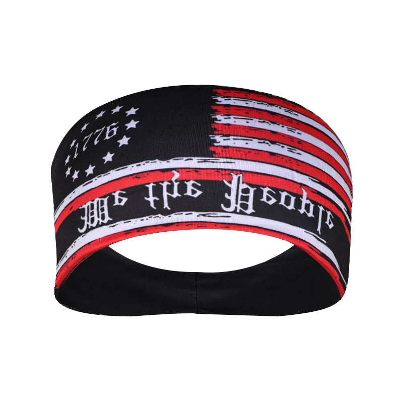American Flag Headband Men Women Sports Workout No Slip Elastic Patriotic Hair Bands Wicking Sweatbands For Exercise Running Gym